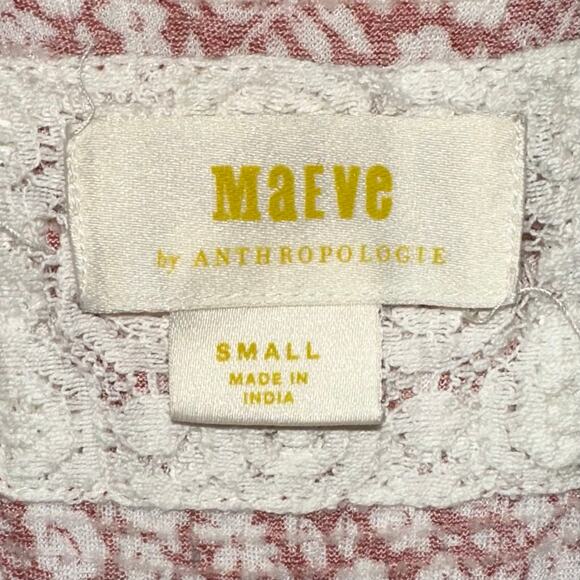 Anthropologie Maeve Quinn Floral Lace Crossover Back Peplum Top Size Small - Picture 4 of 14
